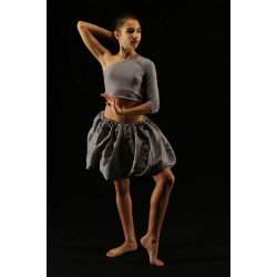 MJC10B - Jupe courte bouffante grise