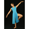 GRL21J - Robe fendue turquoise plus shorty