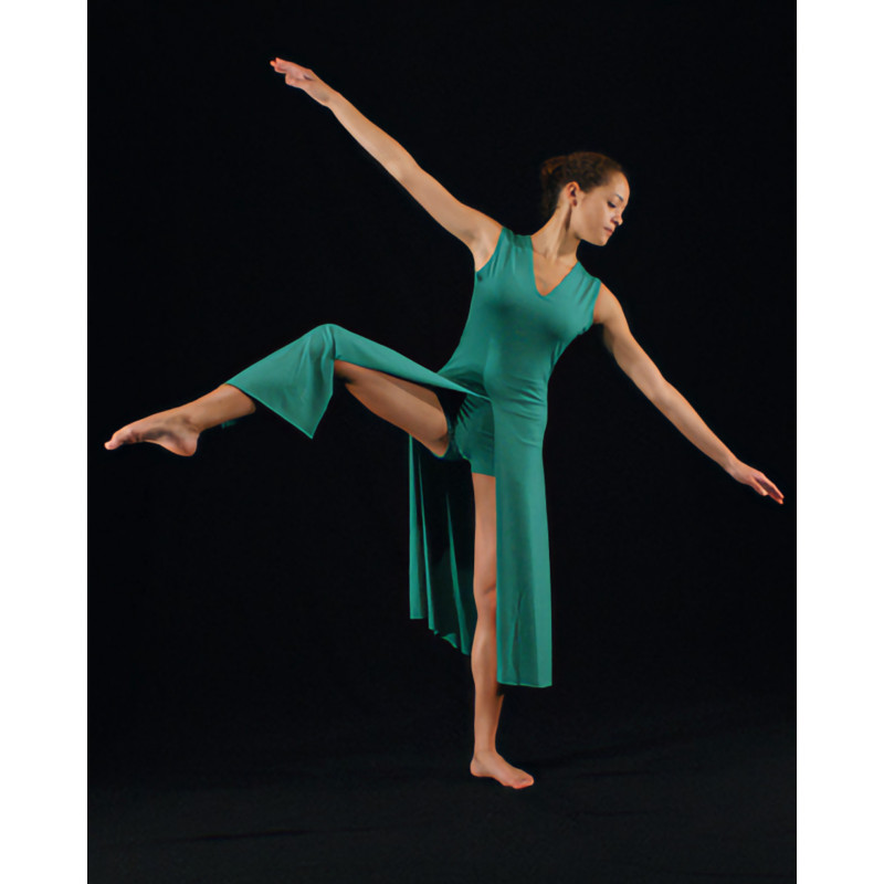 GRL21M - Robe fendue verte plus shorty