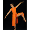 GRL21F - Robe fendue orange avec shorty