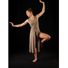 GRL21BIS - Robe lycra fendue vert amande plus shorty