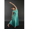 GRL15C - Robe longue 4 pans bleu lagon