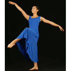 GRL15B - Robe longue 4 pans bleu royal