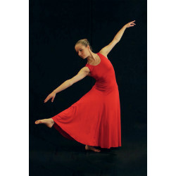 GRL15A - Robe 4 pans rouge sans manches