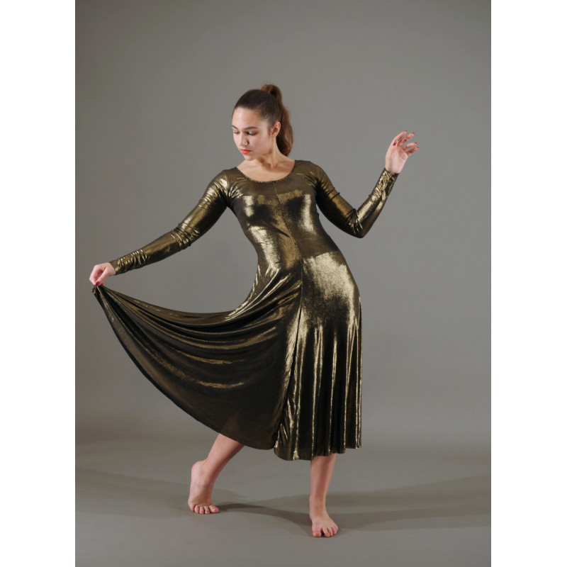 GRL11 - Robe bronze à manches GRL11 - Robe bronze à manches