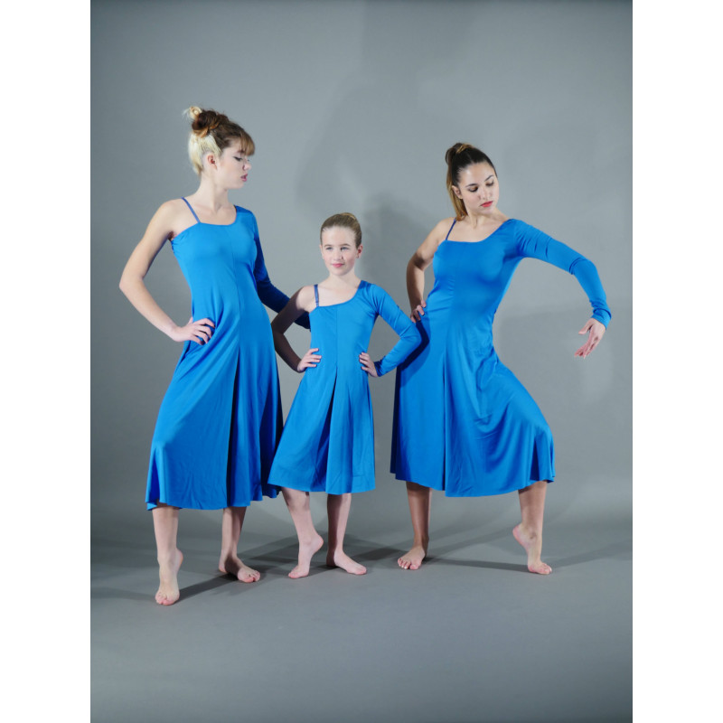 GRL10E - Robe une manche bleu océan GRL10E - Robe une manche bleu océan