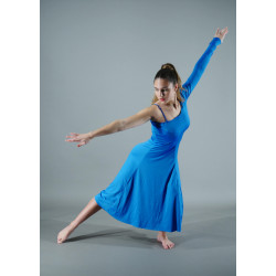 GRL10E - Robe une manche bleu océan