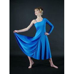 GRL10E - Robe une manche bleu océan
