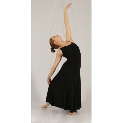 GRL7C - Robe lycra noire une fine et une large bretelle