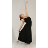 GRL7C - Robe lycra noire une fine et une large bretelle
