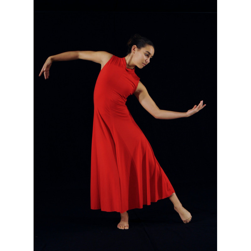 GRL7R - Robe longue col Mao rouge GRL7R - Robe longue col Mao rouge