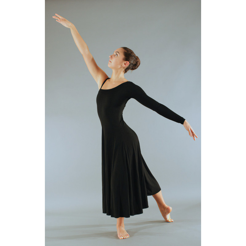 GRL7A - Robe longue noire une manche GRL7A - Robe longue noire une manche