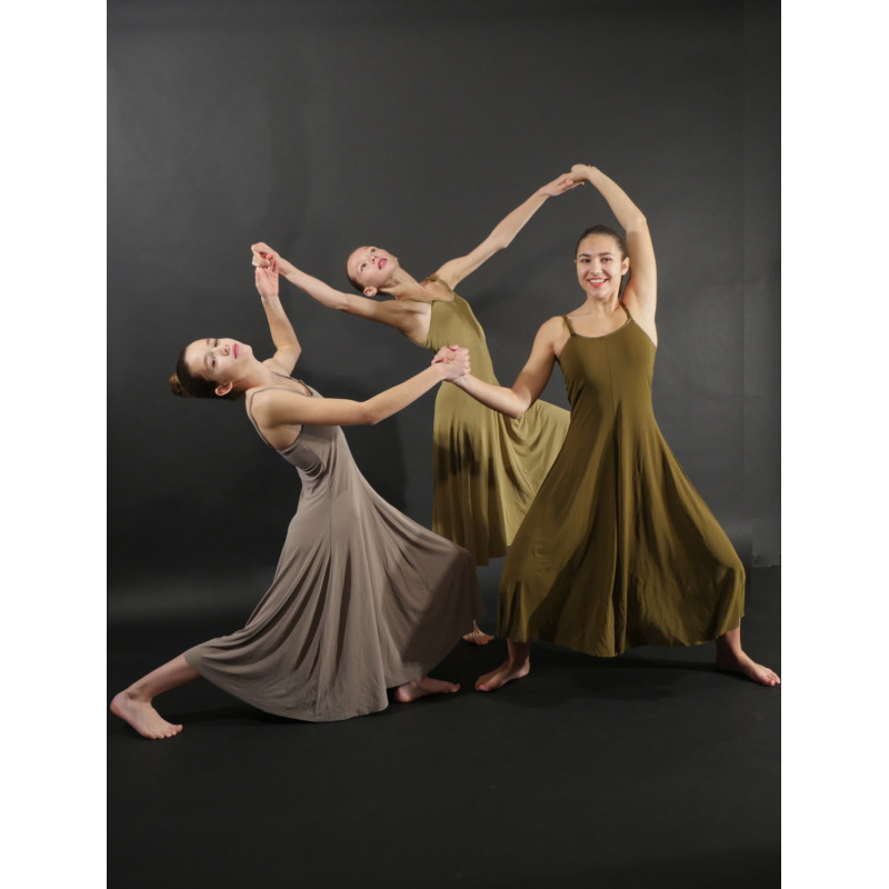 GRL2 - Robe longue Kylian camaieu de vert GRL2 - Robe longue Kylian camaieu de vert