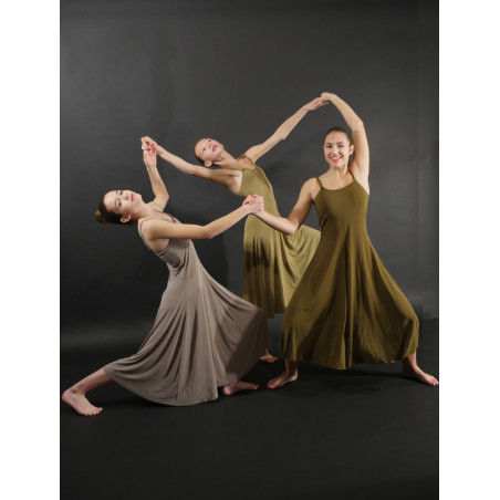GRL2 - Robe longue Kylian camaieu de vert