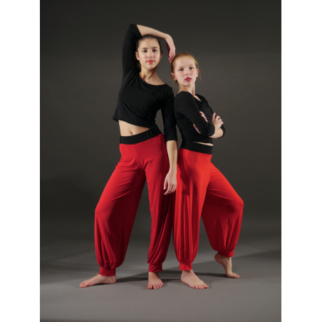 GEP37 - Ensemble sarouel rouge et haut noir