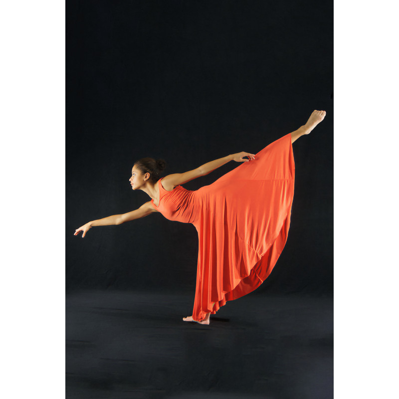 GRL1J - Robe 6 pans lycra cristal corail GRL1J - Robe 6 pans lycra cristal corail