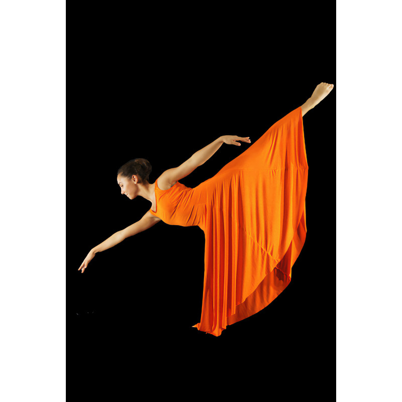 GRL1H - Robe 6 pans lycra cristal orange foncé GRL1H - Robe 6 pans lycra cristal orange foncé