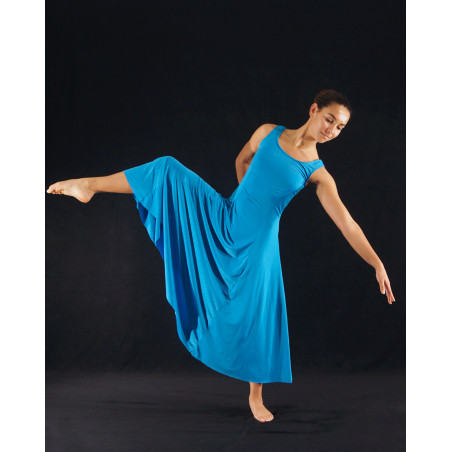 GRL1E - Robe 6 pans lycra cristal turquoise