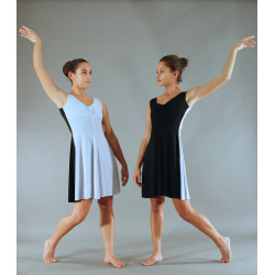 GRC31 - Robe noire et blanche devant et derriere