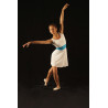 GRC25 - Robe blanche à bande turquoise