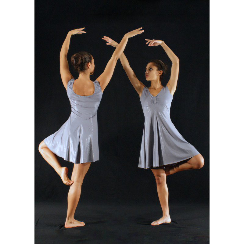 GRC12A - Robe courte rétro grise GRC12A - Robe courte rétro grise
