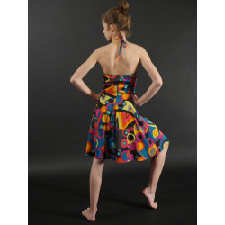 GRC8 - Robe courte rétro de couleurs