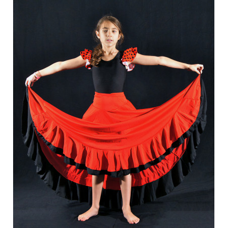 MJL2 - Jupe longue Flamenco avec liseré noir