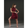 GRC7G - Robe col mao courte bordeaux