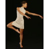 GRC7F - Robe courte col mao taupe crème
