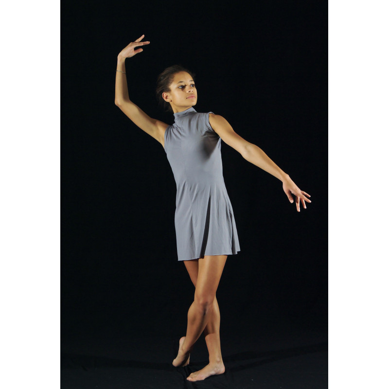 GRC7D - Robe col mao grise GRC7D - Robe col mao grise