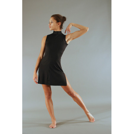 GRC7C - Robe courte col mao noire