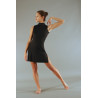 GRC7C - Robe courte col mao noire