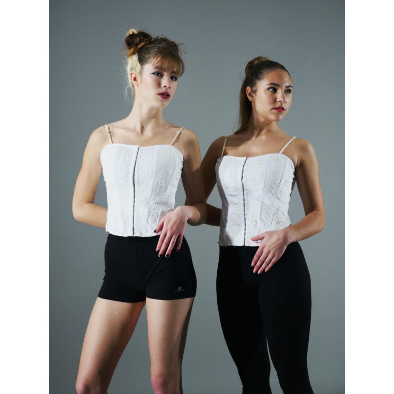GH10A - Bustier blanc à baleines GH10A - Bustier blanc à baleines