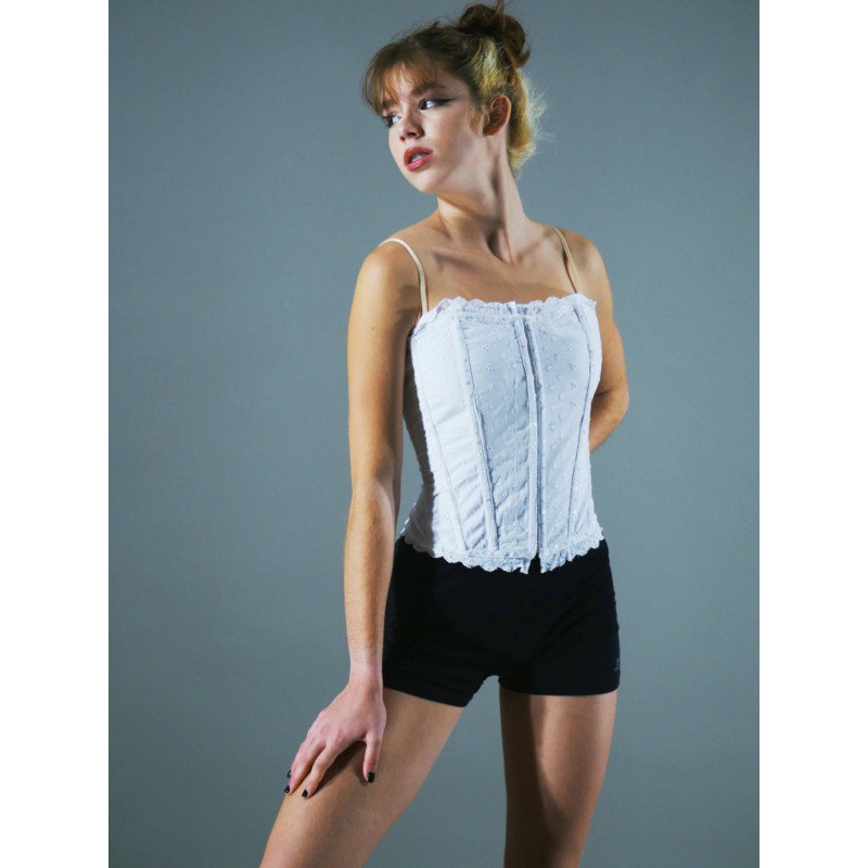 GH11B - Bustier blanc à baleines GH11B - Bustier blanc à baleines