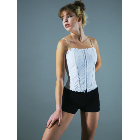 GH11B - Bustier blanc à baleines