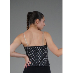 GH13A - Bustier noir à pois blancs