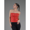 GH13B - Bustier rouge à pois blancs