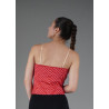 GH13B - Bustier rouge à pois blancs
