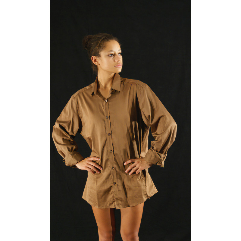 GH21H - Chemise homme marron manches longues GH21H - Chemise homme marron manches longues