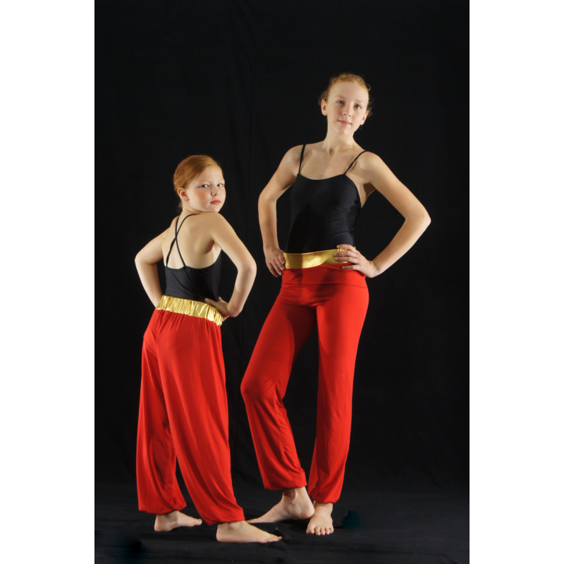 MP1BIS - Sarouel rouge ceinture dorée