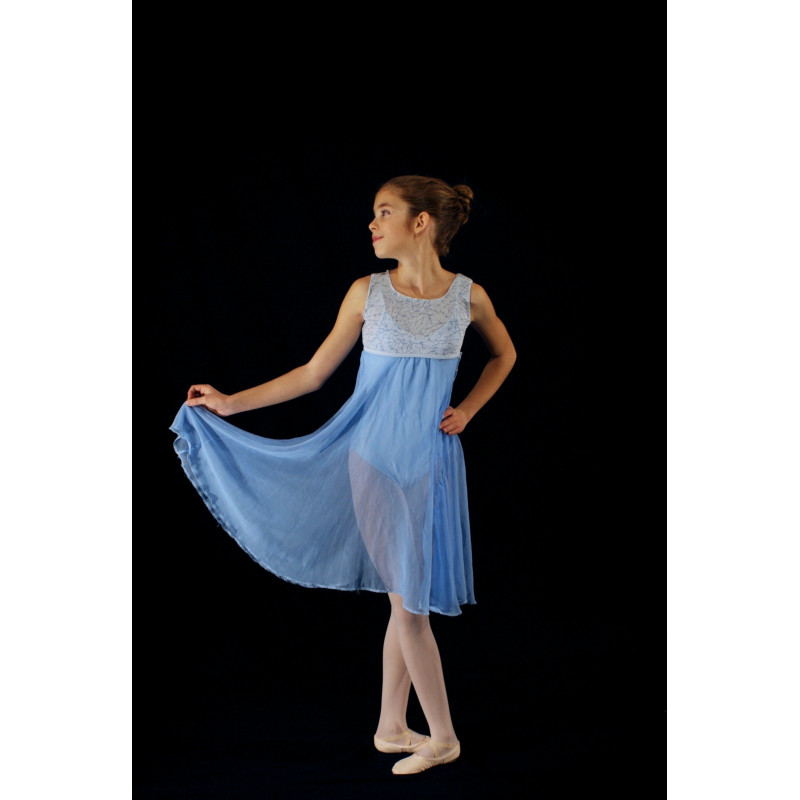 MR4A - Robe glace en mousseline bleue MR4A - Robe glace en mousseline bleue