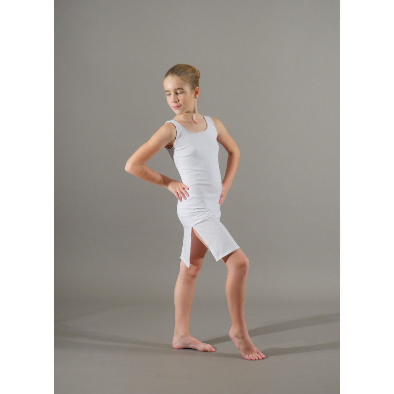 MR5 - Robe 2 pans blanche avec shorty MR5 - Robe 2 pans blanche avec shorty