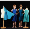 PR32B - Robe goutte camaïeu de bleu