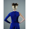 GR29 - Robe asymétrique col mao bleu royal
