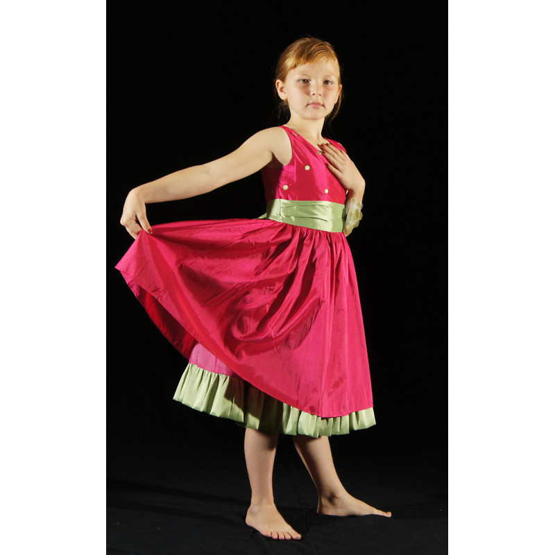PR30B - Robe petite fille modèle fuschia PR30B - Robe petite fille modèle fuschia