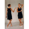 GR18F - Robe noire lycra mousseline
